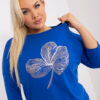Kobaltová plus size mikina METALBLOOM
