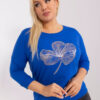 Kobaltová plus size mikina METALBLOOM