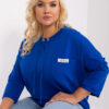 Kobaltová plus size mikina DRAWCOLLAR