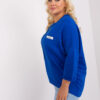 Kobaltová plus size mikina DRAWCOLLAR