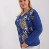 Kobaltová plus size halenka MIRESSA s potiskem