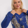 Kobaltová plus size halenka MIRESSA s potiskem