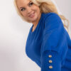 Kobaltová plus size mikina BUTTONIA