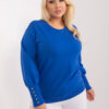 Kobaltová plus size mikina BUTTONIA