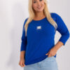 Kobaltový plus size top RIBPATCH