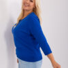 Kobaltový plus size top RIBPATCH
