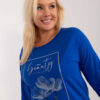 Kobaltová plus size mikina BLUEBLOOM