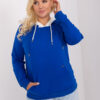 Kobaltová basic mikina plus size s kapucí – HILESSA