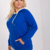 Kobaltová basic mikina plus size s kapucí – HILESSA