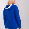 Kobaltová basic mikina plus size s kapucí – HILESSA