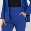Kobaltové rozšířené kalhoty z elegantní tkaniny – BASIRA