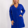 Kobaltový dlouhý plus-size kardigan LISELOTTE