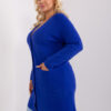Kobaltový dlouhý plus-size kardigan LISELOTTE