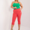 Korálové tříčtvrteční kalhoty plus size – BASERIA