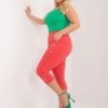 Korálové tříčtvrteční kalhoty plus size – BASERIA