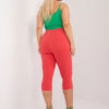 Korálové tříčtvrteční kalhoty plus size – BASERIA