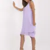 Světle fialové květované mini šaty ROSINE na ramínka