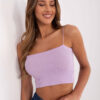 Světle fialový asymetrický crop top LIVIANORA