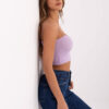 Světle fialový asymetrický crop top LIVIANORA