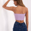 Světle fialový asymetrický crop top LIVIANORA