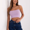 Světle fialový asymetrický crop top LIVIANORA