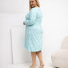Mátová plus size noční košile MARICICA s knoflíčky u výstřihu