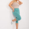 Mintové přiléhavé kalhoty 3/4 plus size – BASERIA