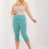 Mintové přiléhavé kalhoty 3/4 plus size – BASERIA