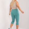 Mintové přiléhavé kalhoty 3/4 plus size – BASERIA