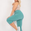 Mintové přiléhavé kalhoty 3/4 plus size – BASERIA