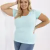 Mátové plus size tričko DEMETRINA RUE PARIS
