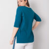 Petrolejový plus size top HERMELIS s leopardí aplikací