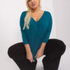 Petrolejový plus size top VIVANEA