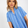 Modrá pruhovaná košilová halenka SUBSHIRT
