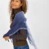 Tmavě modrý mušelínový šátek s copánkovou strukturou – JENNIFER