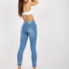 Modré skinny džíny s printem – LEONILLA