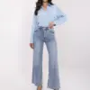 Modré wide leg džíny s vysokým pasem – ADRASTEIA