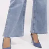 Modré wide leg džíny s vysokým pasem – ADRASTEIA