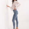 Modré skinny džíny s ozdobnými knoflíky – IDABELLA