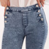 Modré skinny džíny s ozdobnými knoflíky – IDABELLA