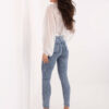 Modré skinny džíny s ozdobnými knoflíky – IDABELLA