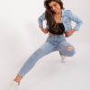 Modré přiléhavé džíny s oděrkami – JUDITHA