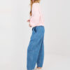 Modré wide leg džíny s vysokým pasem a 7/8 nohavicí – AMARANTHE