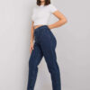 Tmavě modré rovné džíny plus size – CORISANDRA