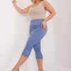 Modré kalhoty 3/4 plus size z pružné tkaniny – BASINA
