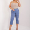 Modré kalhoty 3/4 plus size z pružné tkaniny – BASINA
