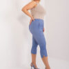 Modré kalhoty 3/4 plus size z pružné tkaniny – BASINA