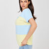 Světle modrý colorblock top NOVELIA s véčkem