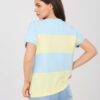 Světle modrý colorblock top NOVELIA s véčkem