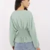 Pistáciová halenka PEPLINA s peplum lemem